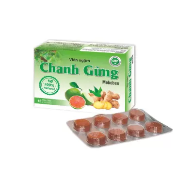 Viên Ngậm Chanh Gừng Mekobee  Hộp 16 Viên